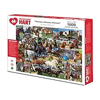 Hart Puzzles Horses, Horses, Horses By Steve Smith, 24 X 30 1000 Puzzle