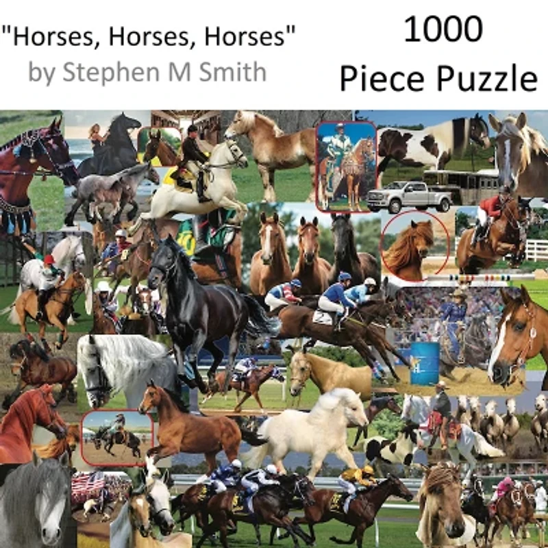 Hart Puzzles Horses, Horses, Horses By Steve Smith, 24 X 30 1000 Puzzle