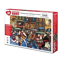 Hart Puzzles Raining Cats And Dogs In Paris By Jennifer Garant, 24 X 30 1000 Piece Puzzle
