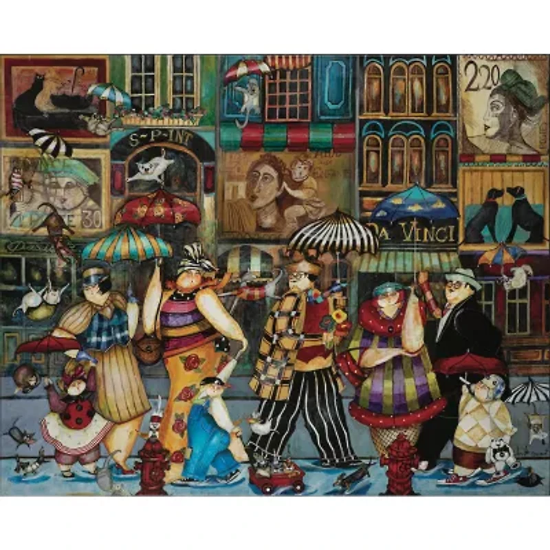 Hart Puzzles Raining Cats And Dogs In Paris By Jennifer Garant, 24 X 30 1000 Piece Puzzle