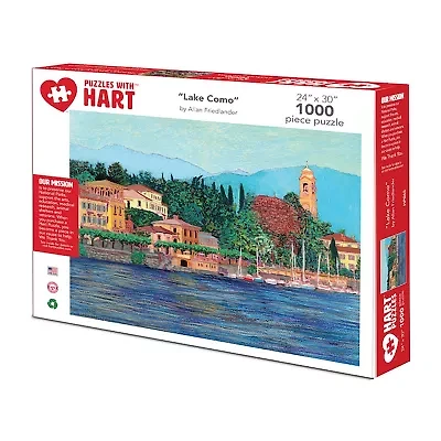 Hart Puzzles Lake Como by Allan Friedlander, 24 x 30 1000 Piece Puzzle
