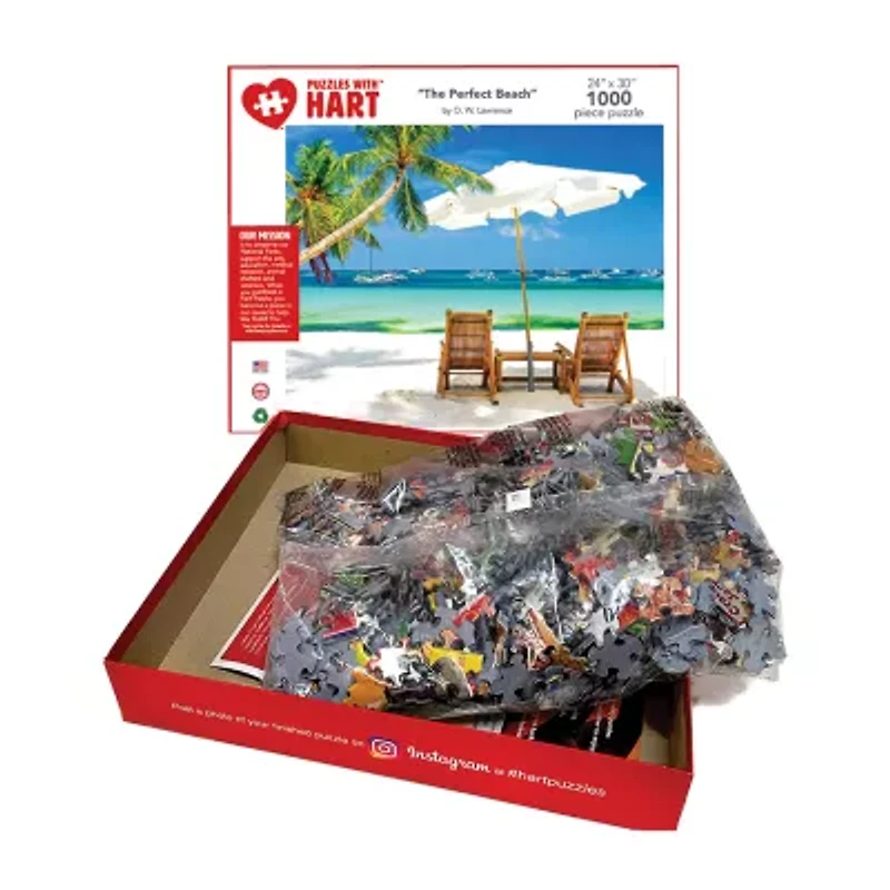 Hart Puzzles The Perfect Beach By Ow Lawrence, 24 X 30 1000 Piece Puzzle