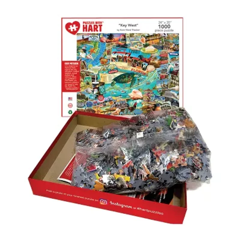 Hart Puzzles Key West By Kate Ward Thacker, 24 X 30 1000 Piece Puzzle