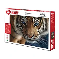 Hart Puzzles Blue Eyes Tiger By Colin Bogle, 24 X 30 1000 Piece Puzzle