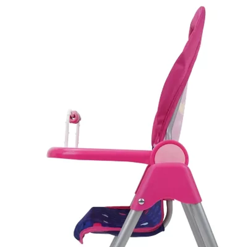 509 Unicorn Doll Highchair - Kids Pretend Play Highchair w/ Front Feeding Tray, Fits dolls up to 21"