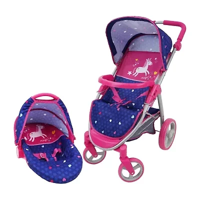 509 Unicorn 2 In 1 Doll Travel System Baby Play
