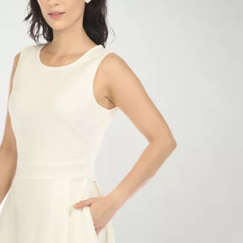 White Mark Womens Sleeveless Fit + Flare Dress