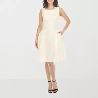 White Mark Womens Sleeveless Fit + Flare Dress