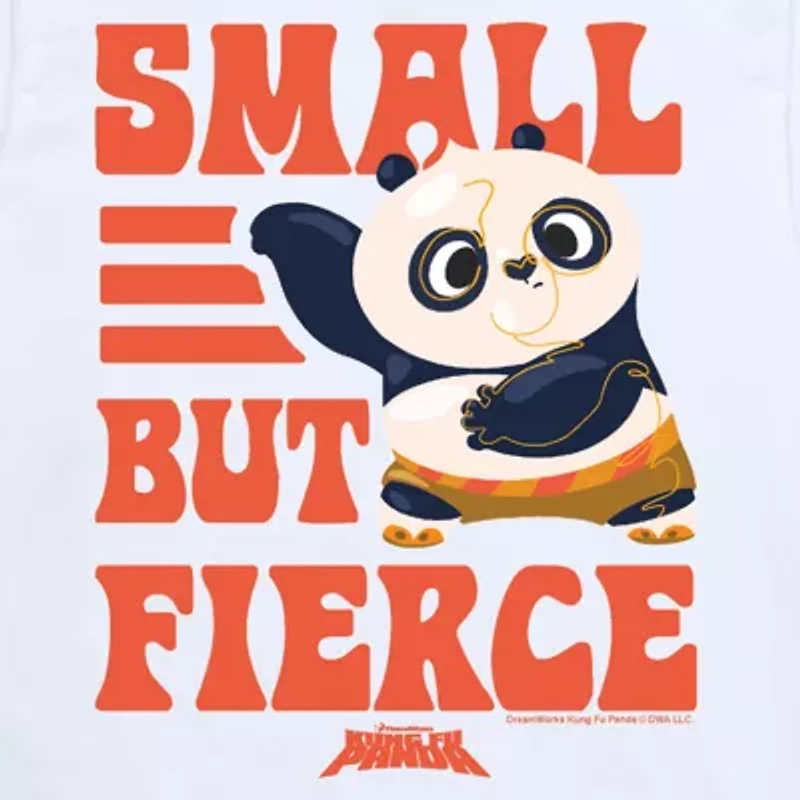 Small But Fierce Big Kid Girls Crew Neck Short Sleeve Classic Fit Graphic T-Shirt