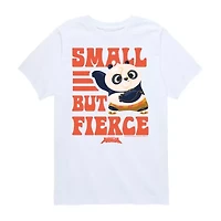 Small But Fierce Big Kid Girls Crew Neck Short Sleeve Classic Fit Graphic T-Shirt