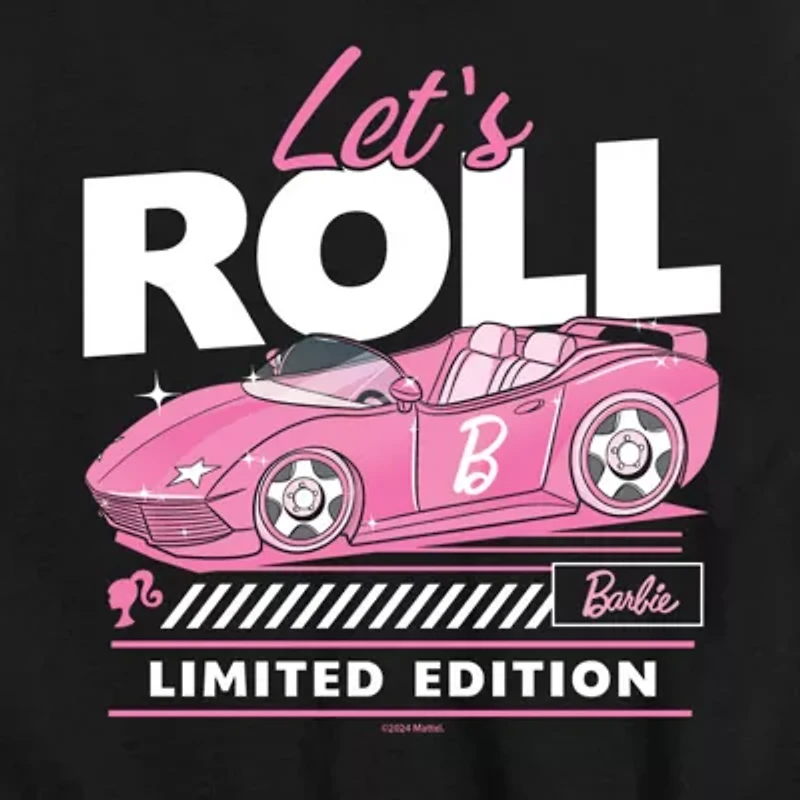 Lets Roll Big Kid Girls Crew Neck Short Sleeve Barbie T-Shirt