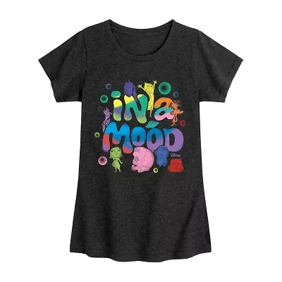 A Mood Big Kid Girls Crew Neck Short Sleeve Inside Out T-Shirt