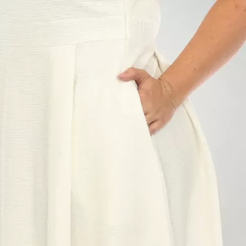 White Mark Womens Plus Sleeveless Fit + Flare Dress