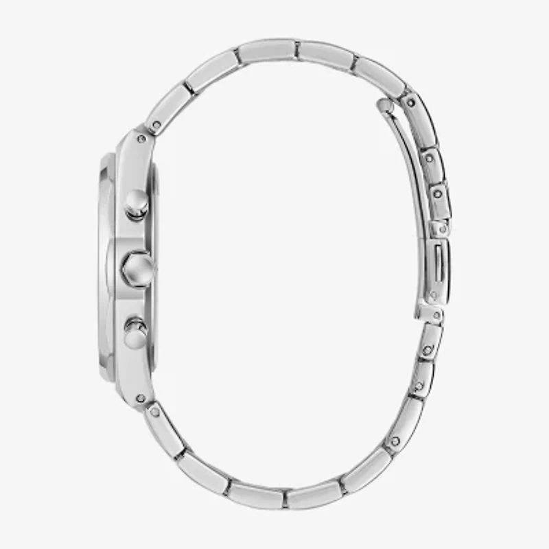 Caravelle Designed By Bulova Mens Silver Tone Stainless Steel Bracelet Watch 43a158