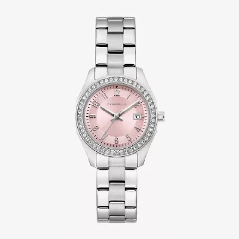 Caravelle Designed By Bulova Womens Silver Tone Stainless Steel Bracelet Watch 43m123