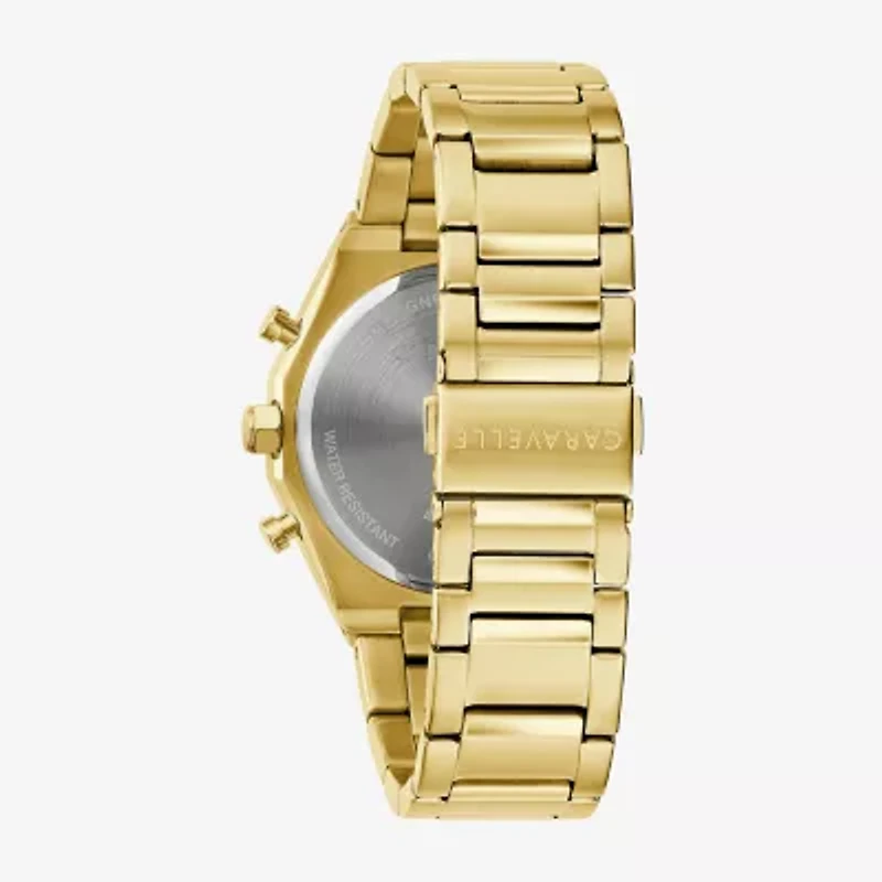 Caravelle Designed By Bulova Mens Gold Tone Stainless Steel Bracelet Watch 44a123
