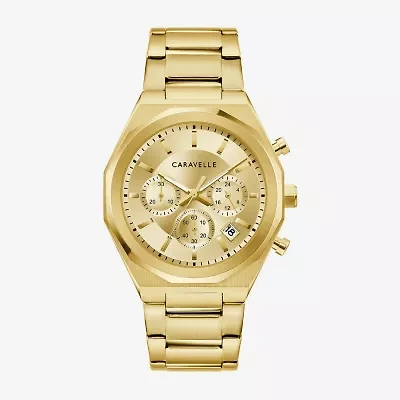 Caravelle Designed By Bulova Mens Gold Tone Stainless Steel Bracelet Watch 44a123