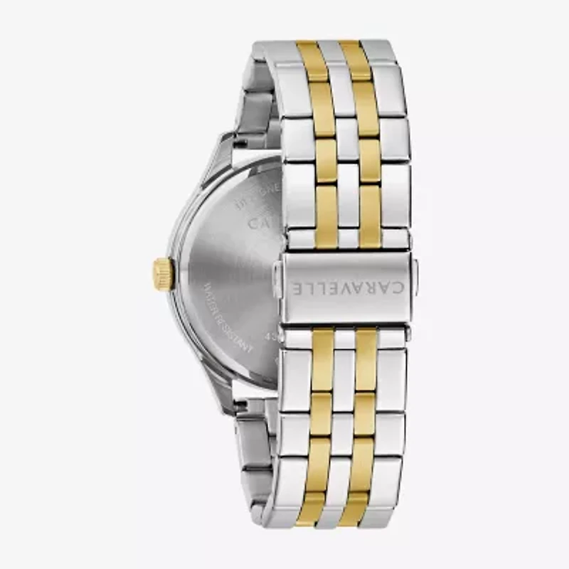 Caravelle Designed By Bulova Mens Two Tone Stainless Steel Bracelet Watch 45b162