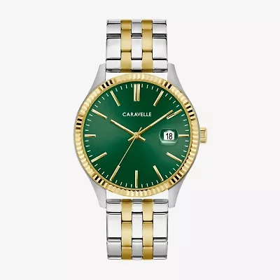 Caravelle Designed By Bulova Mens Two Tone Stainless Steel Bracelet Watch 45b162