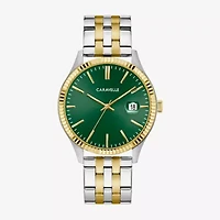 Caravelle Designed By Bulova Mens Two Tone Stainless Steel Bracelet Watch 45b162