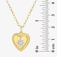Diamond Addiction North Star (G-H / I1-I2) Womens Diamond Accent Lab Grown Diamond 14K Gold Over Silver Heart 16 Inch Pendant Necklace