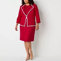 Black Label by Evan-Picone Womens Plus Classic Fit Suit Jacket