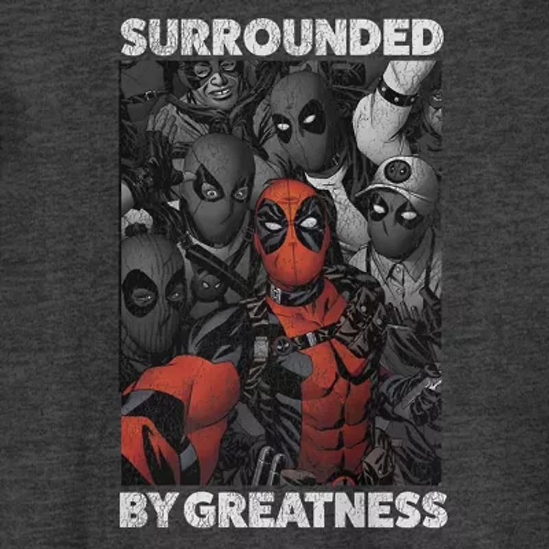 Mens Crew Neck Short Sleeve Regular Fit Deadpool Big and Tall Graphic T-Shirt