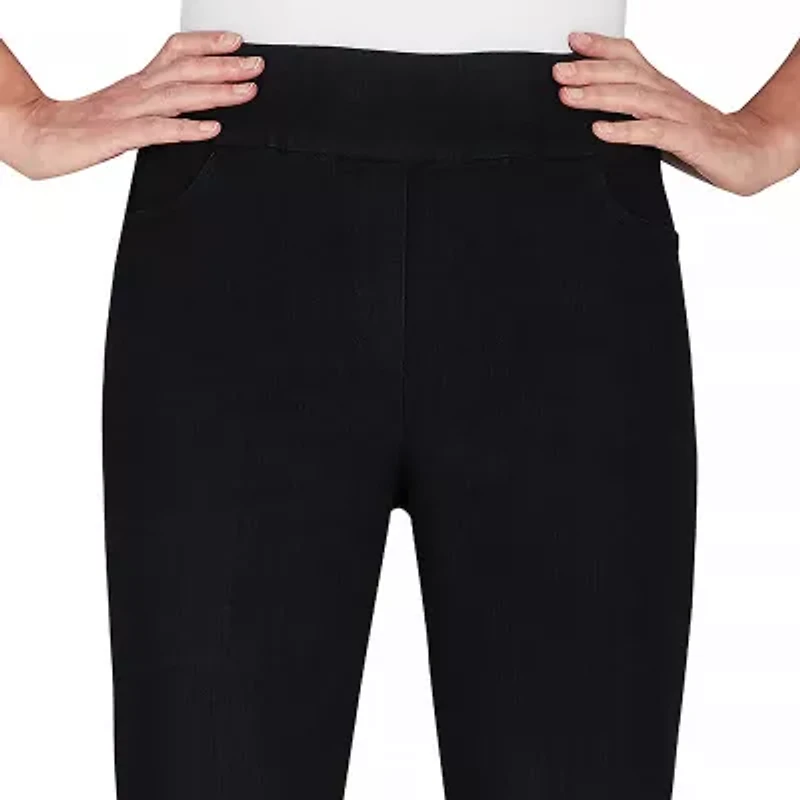 Alfred Dunner Classics Womens Mid Rise Stretch Fabric Straight Leg Jean