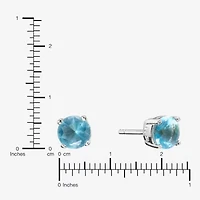 Silver Treasures Cubic Zirconia Sterling Silver 7.1mm Stud Earrings