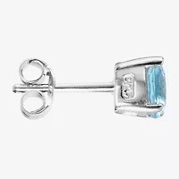 Silver Treasures Cubic Zirconia Sterling Silver 7.1mm Stud Earrings