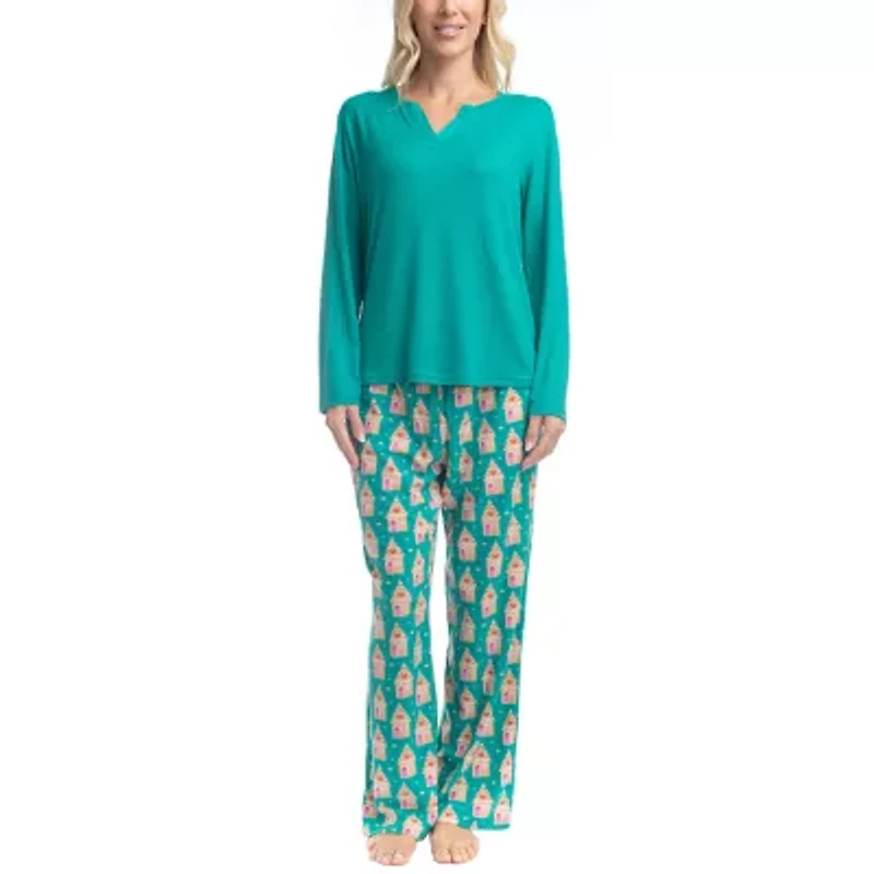 GoodNight Kiss Womens Long Sleeve 2-pc. Pajama Sets