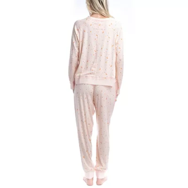 Ocean Pacific Womens V-Neck Long Sleeve 2-pc. Pajama Sets
