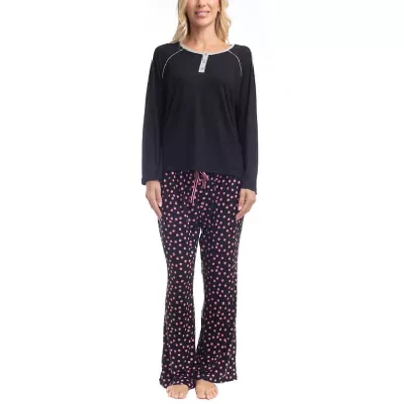 GoodNight Kiss Womens Long Sleeve 2-pc. Pajama Sets
