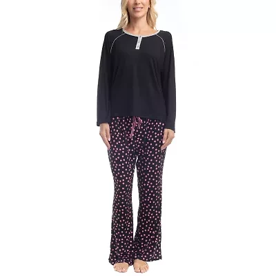 GoodNight Kiss Womens Long Sleeve 2-pc. Pajama Sets