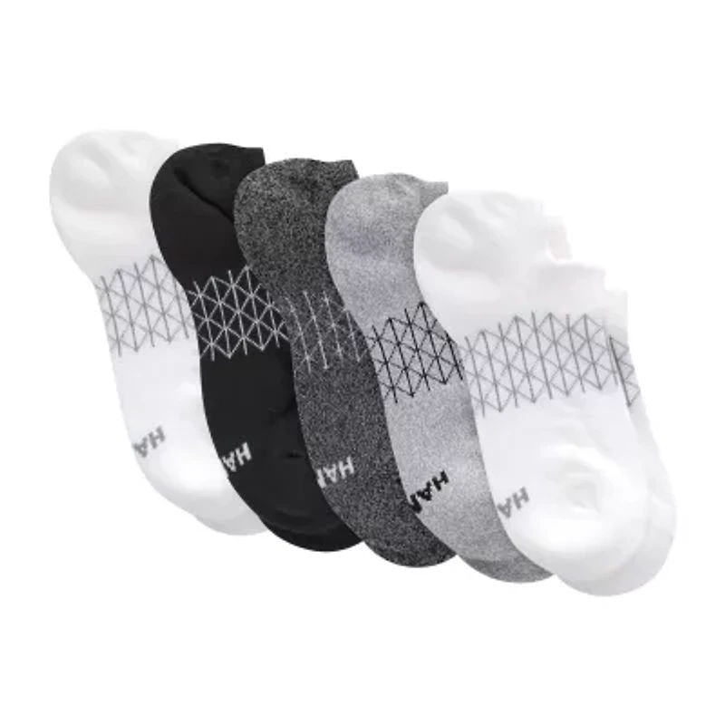Hanes Absolute Active Heel Tab Womens 5 Pair No Show Socks