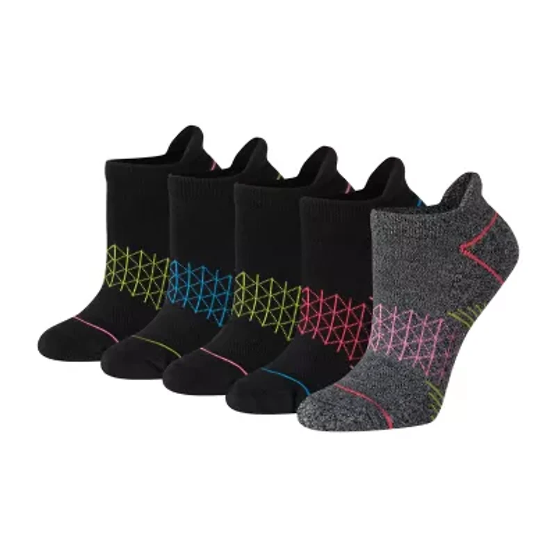 Hanes Absolute Active Heel Tab Womens 5 Pair No Show Socks