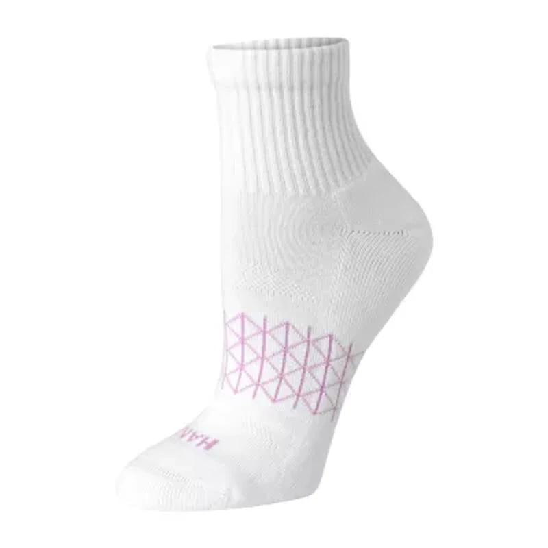 Hanes Absolute Active Heel Tab Womens Breathable 5 Pair Quarter Ankle Socks