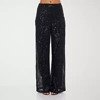 Premier Amour Womens Straight Pull-On Sequin Pant