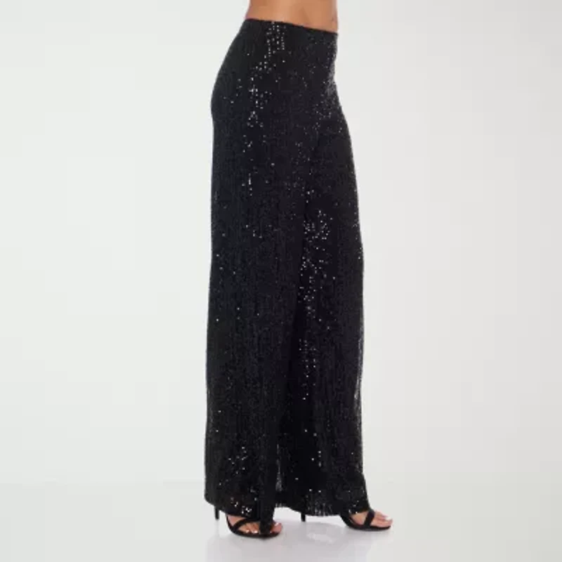 Premier Amour Womens Straight Pull-On Sequin Pant