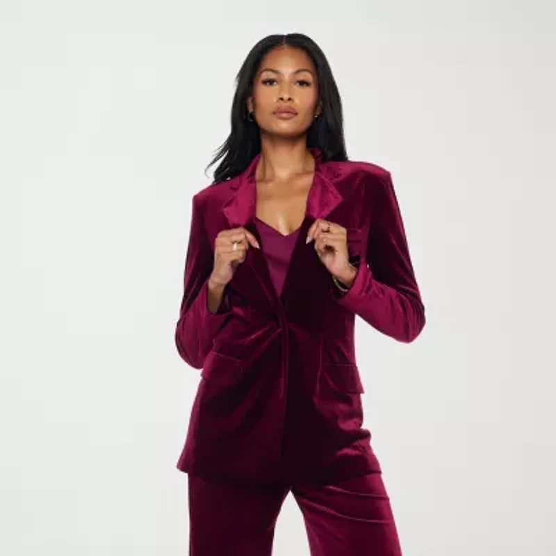 Premier Amour Womens Stretch Fabric Fitted Blazer