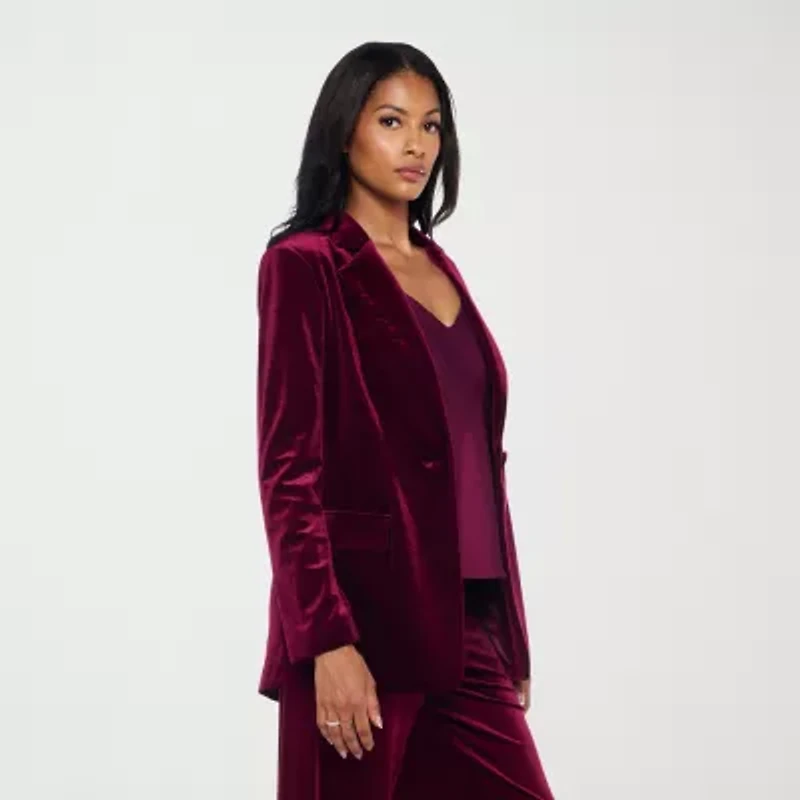 Premier Amour Womens Stretch Fabric Fitted Blazer