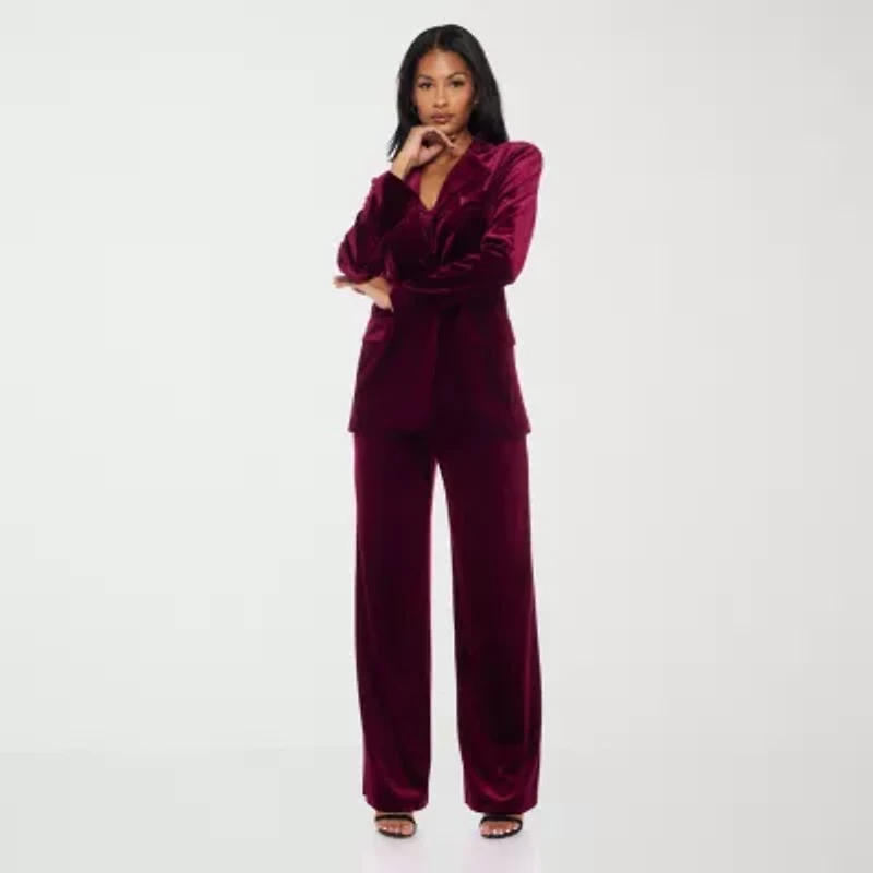 Premier Amour Womens Stretch Fabric Fitted Blazer
