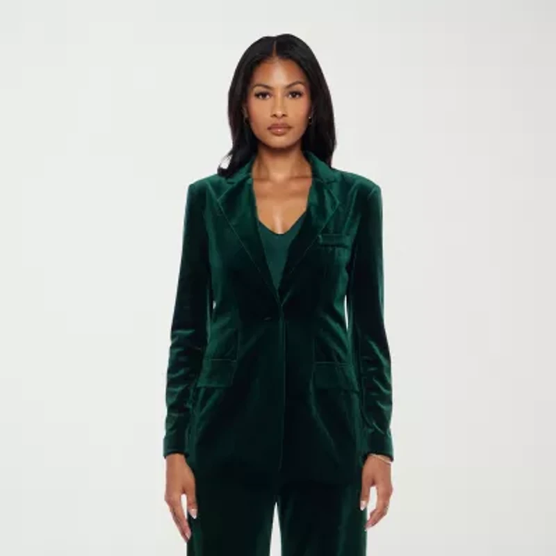 Premier Amour Womens Stretch Fabric Fitted Blazer