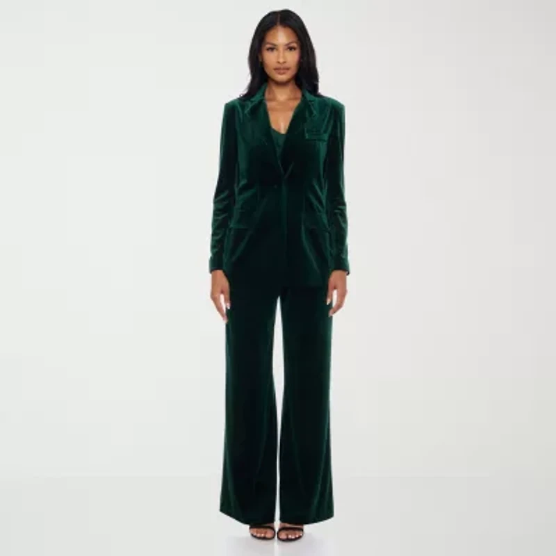 Premier Amour Womens Stretch Fabric Fitted Blazer