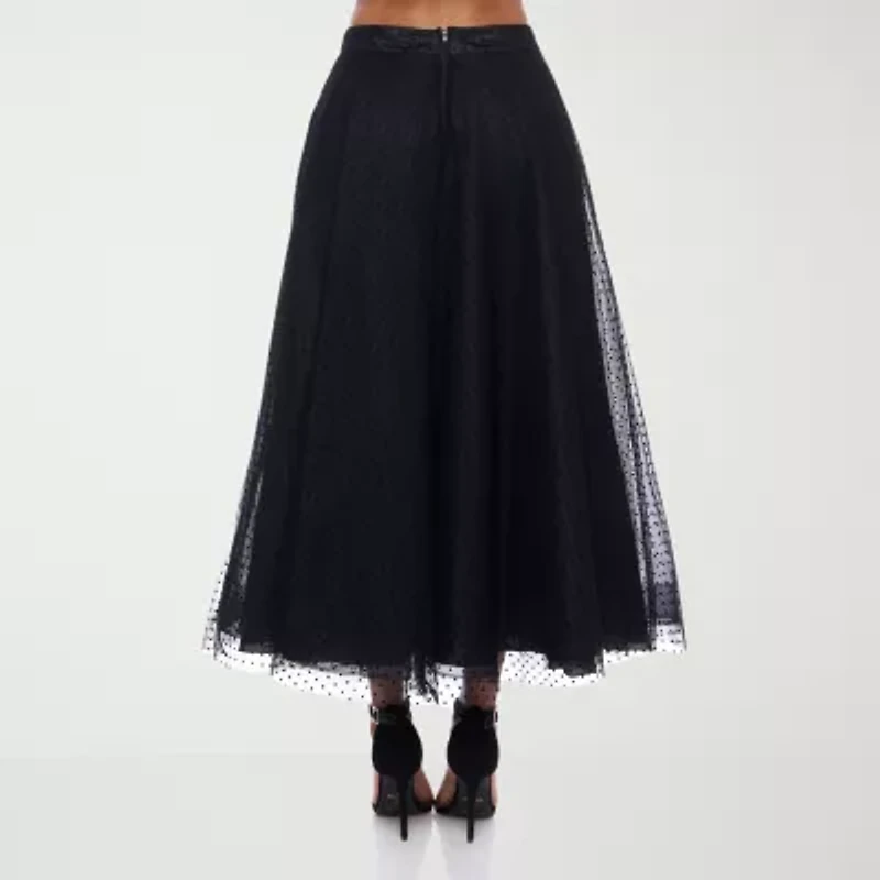 Premier Amour Womens Mid Rise Dot Maxi Skirt