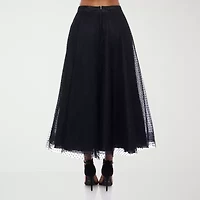 Premier Amour Womens Mid Rise Dot Maxi Skirt
