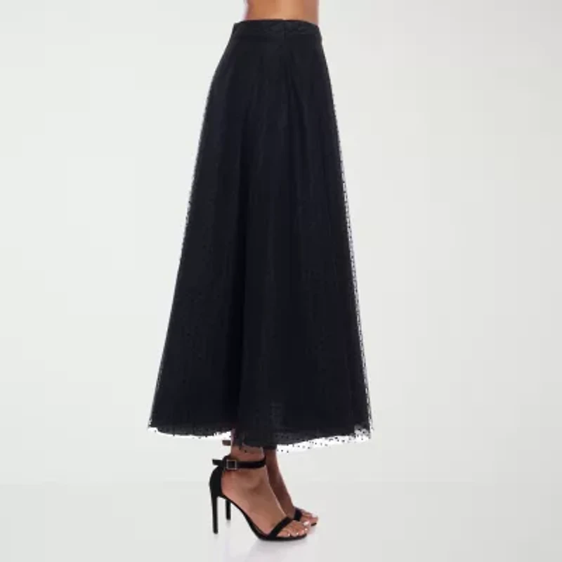 Premier Amour Womens Mid Rise Dot Maxi Skirt