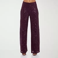 Premier Amour Womens Straight Pull-On Sequin Pant