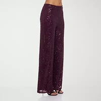 Premier Amour Womens Straight Pull-On Sequin Pant