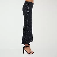 Premier Amour Womens Stretch Fabric Sequin Maxi Skirt